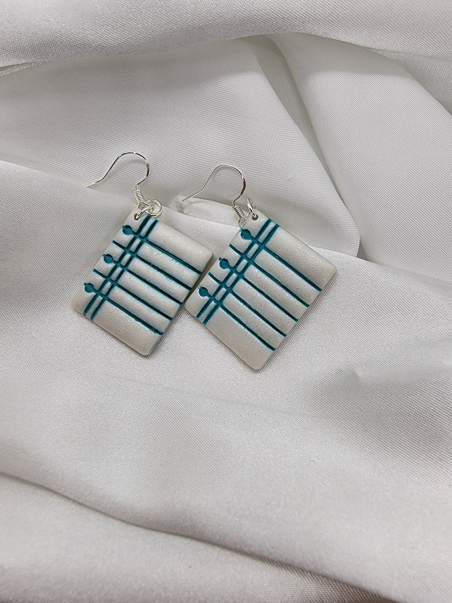 Notebook Paper Silver Earrings