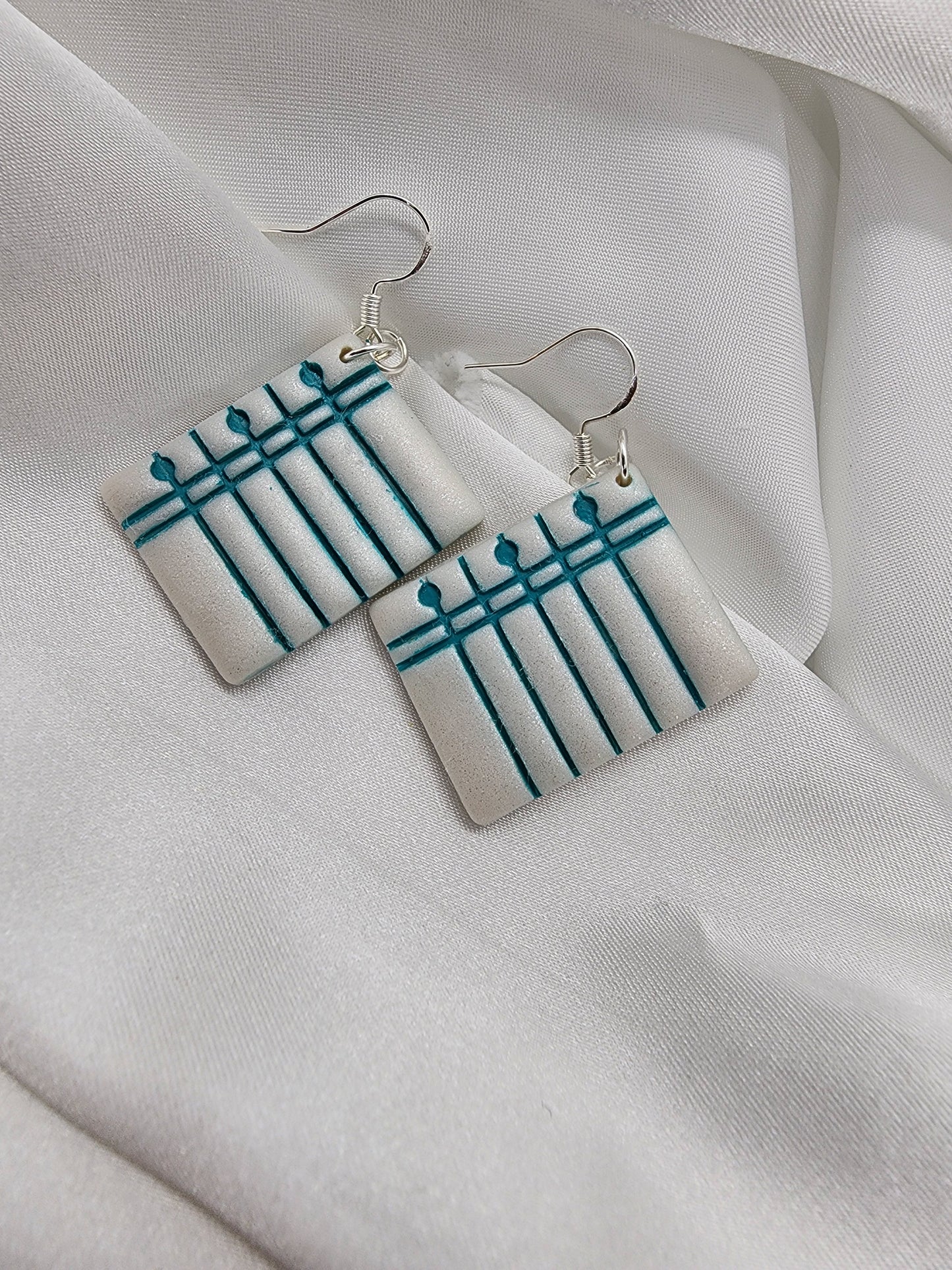 Notebook Paper Silver Earrings
