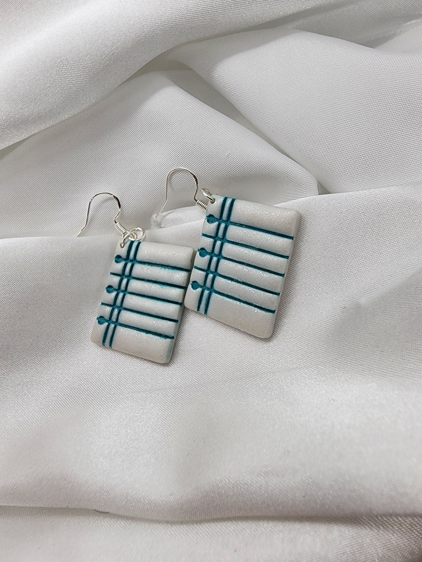 Notebook Paper Silver Earrings