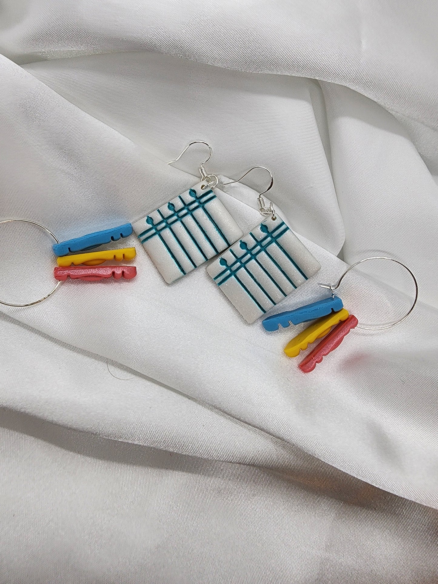 Notebook Paper Silver Earrings