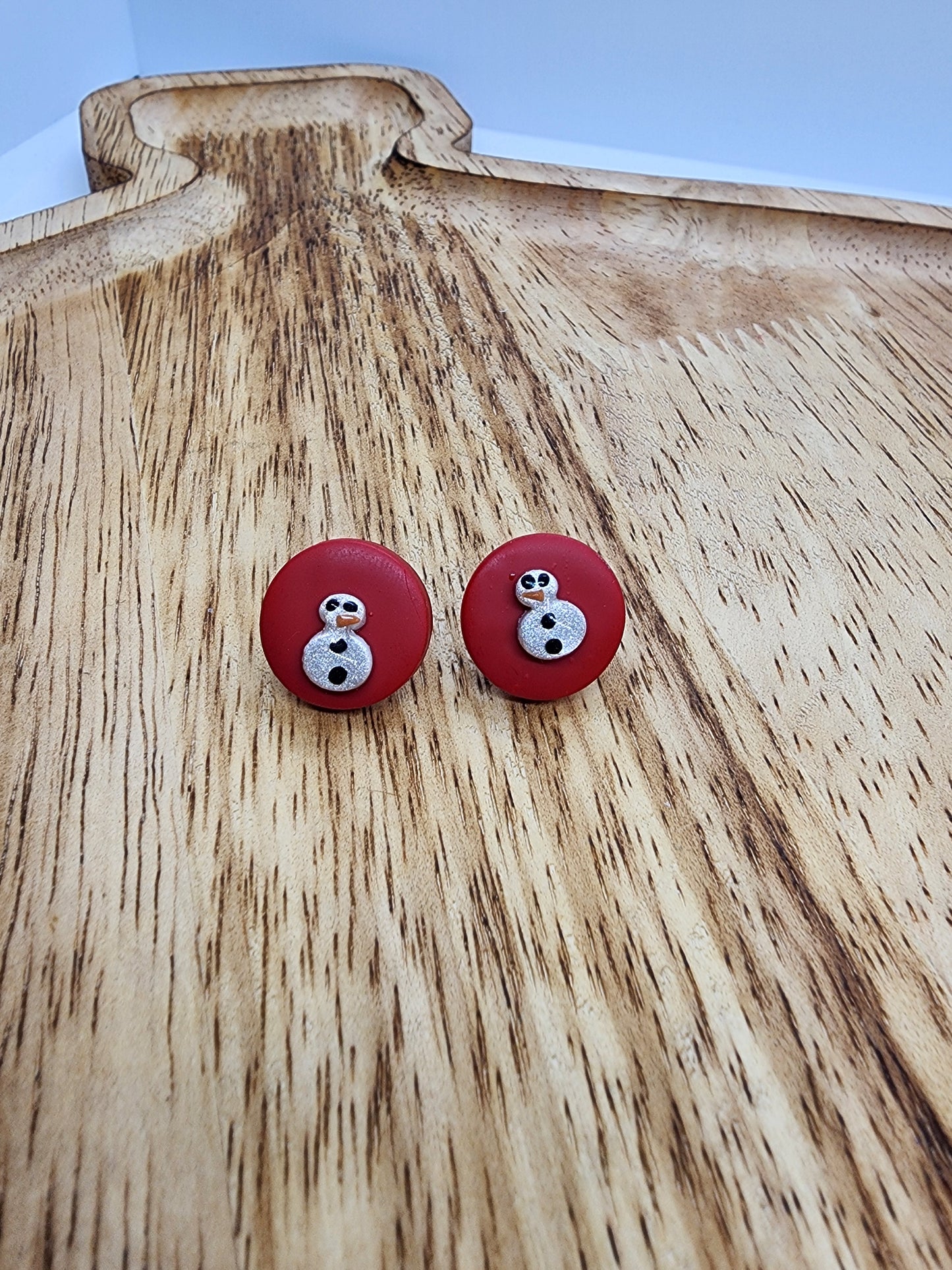 Small Snowman Stud Earrings