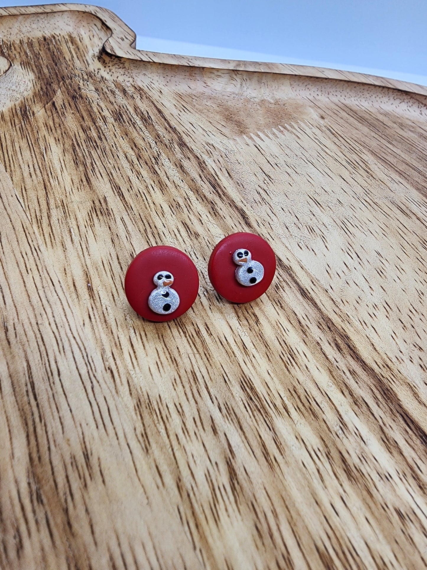 Small Snowman Stud Earrings