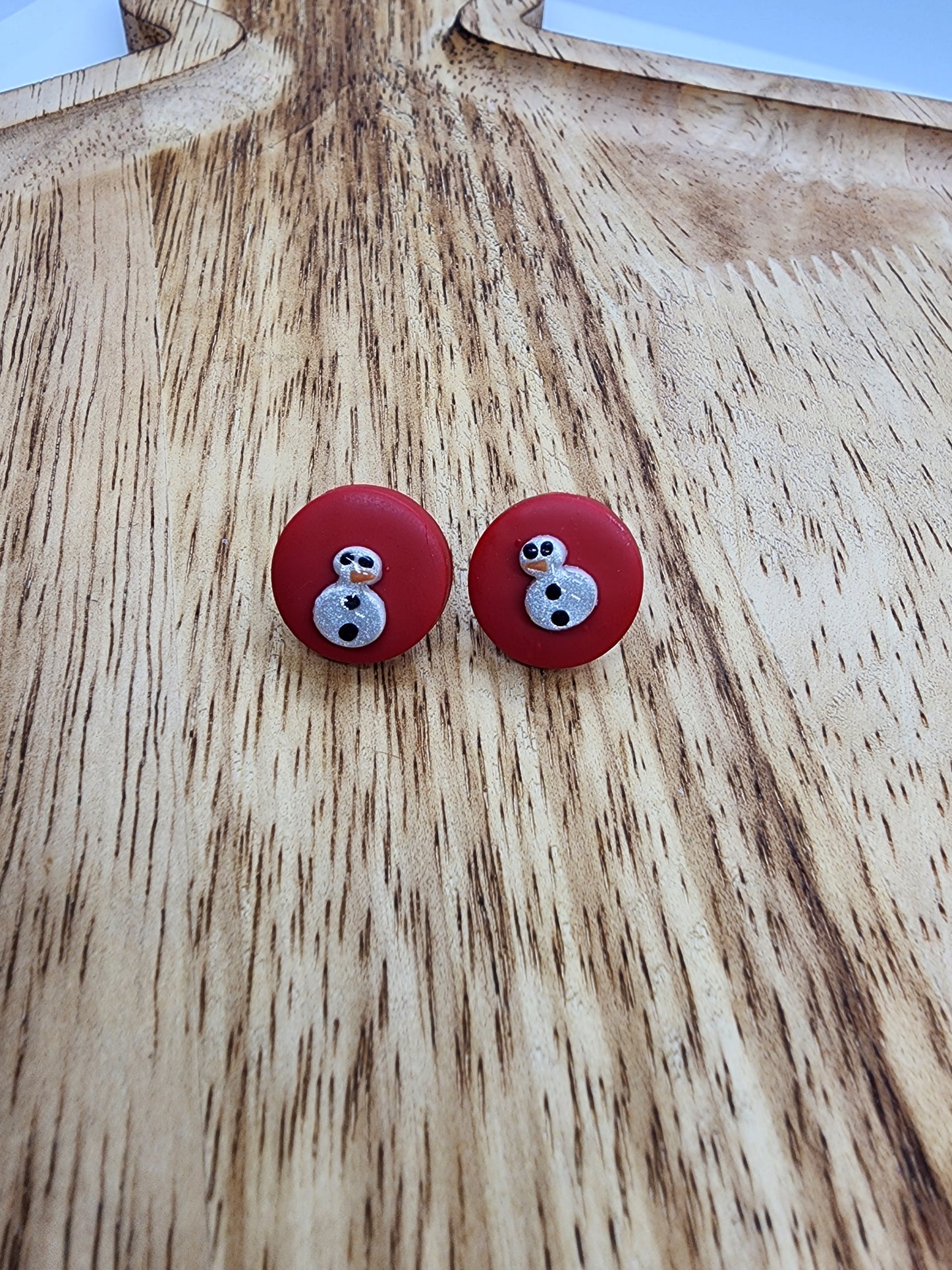 Small Snowman Stud Earrings