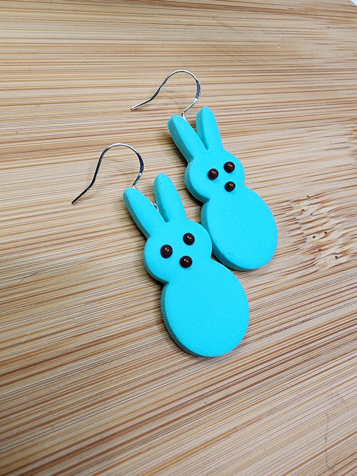 Blue Bunny Easter Earrings