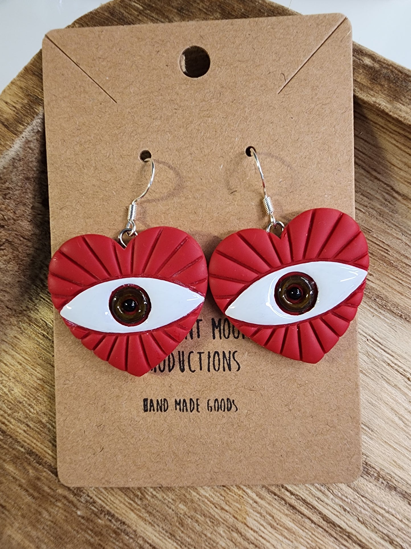 Brown Eyed Heart Handmade Earrings