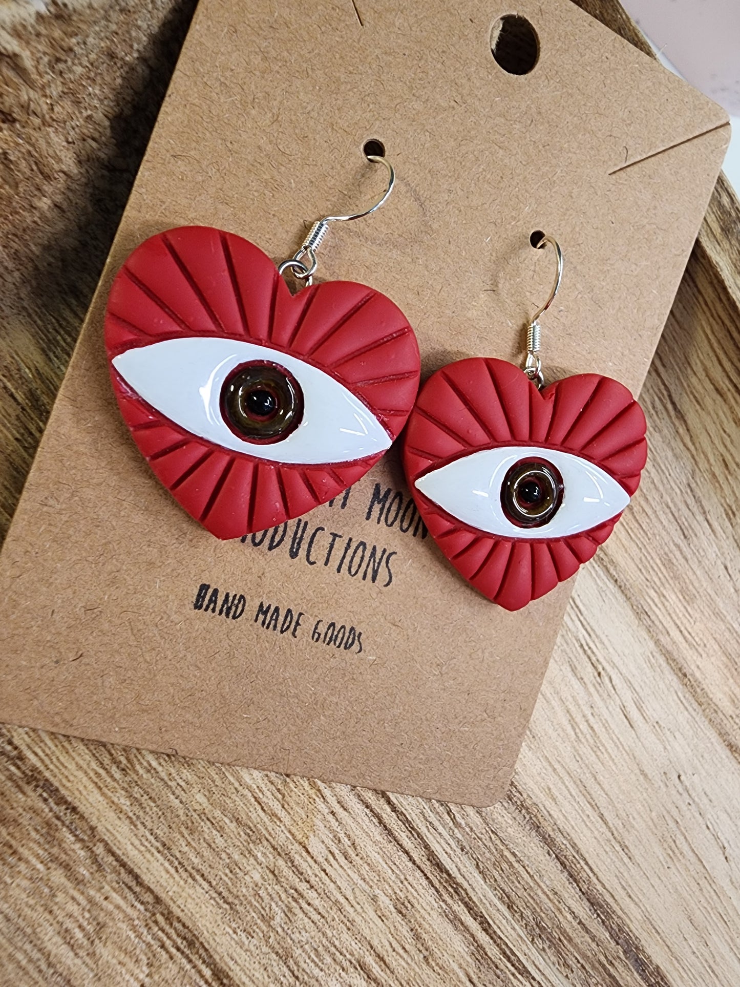 Brown Eyed Heart Handmade Earrings