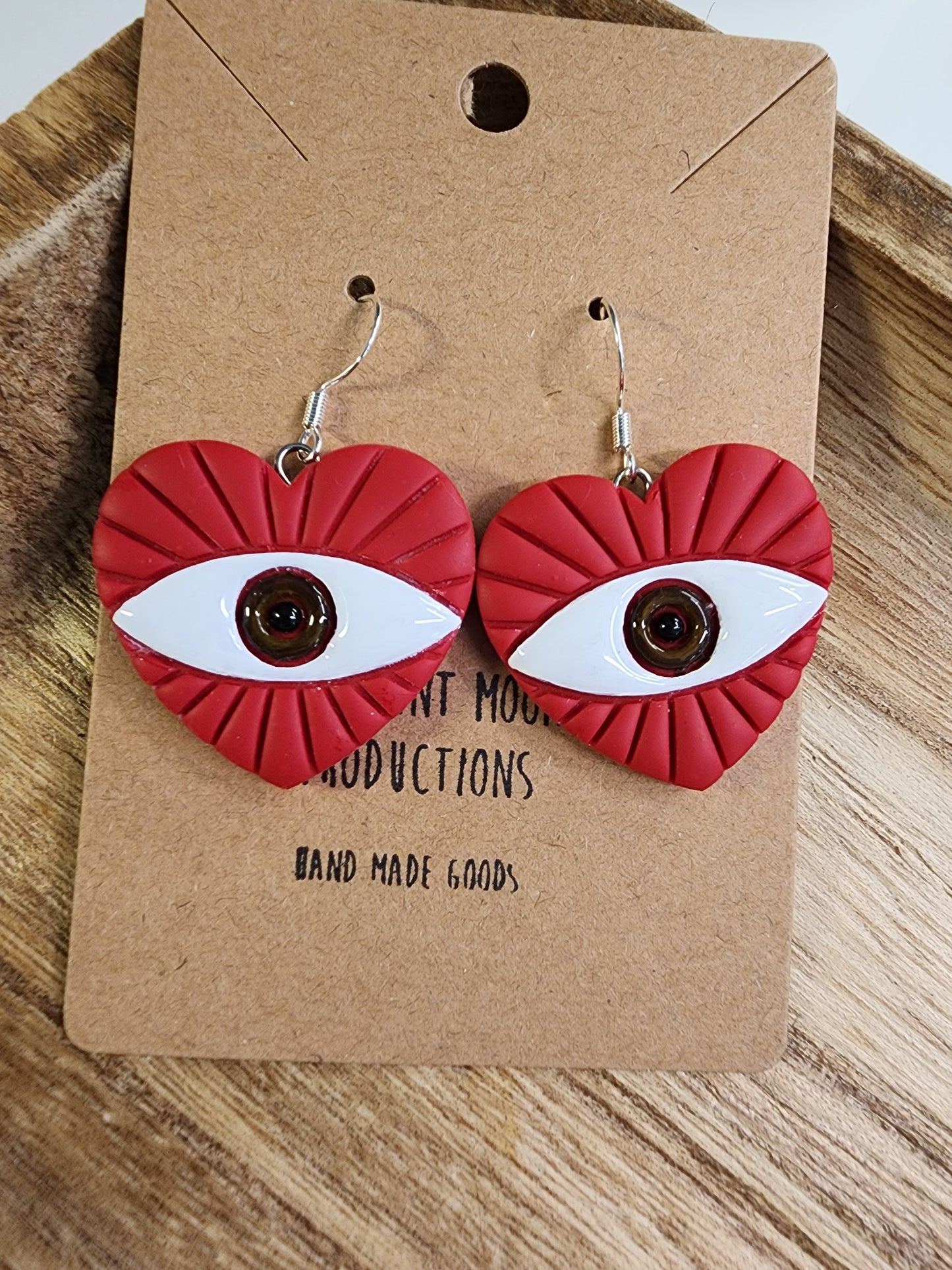Brown Eyed Heart Handmade Earrings