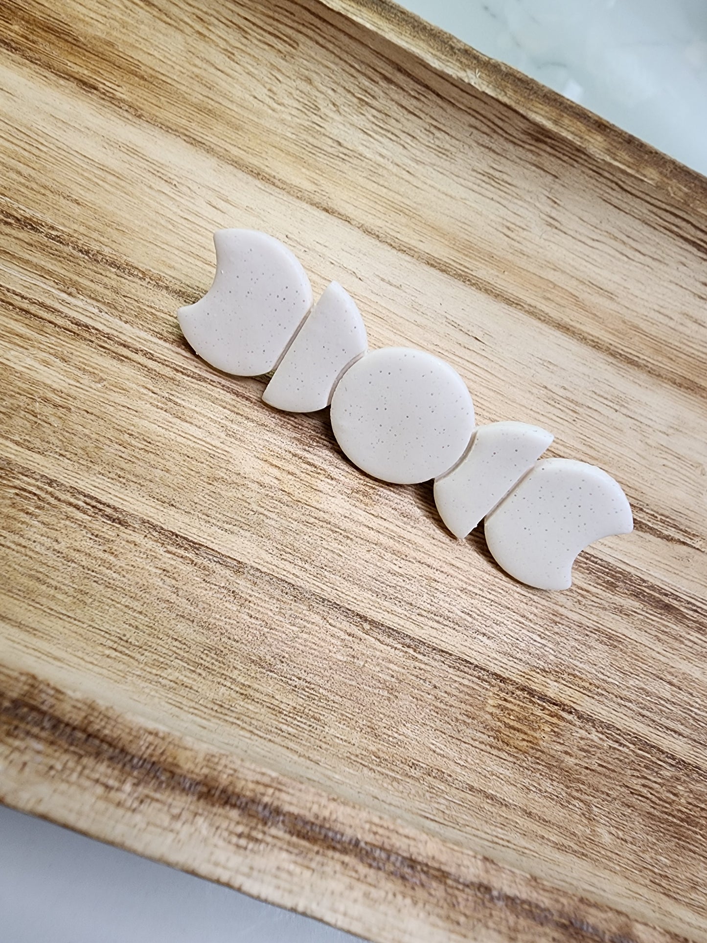 White Glittery Moon Phase Hair Clip