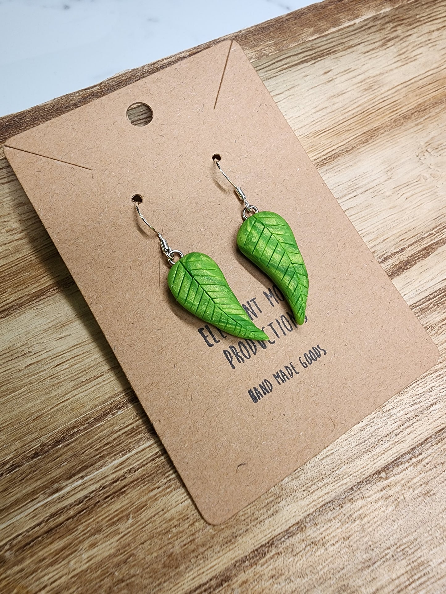 Green Leaves Earrings 🍃