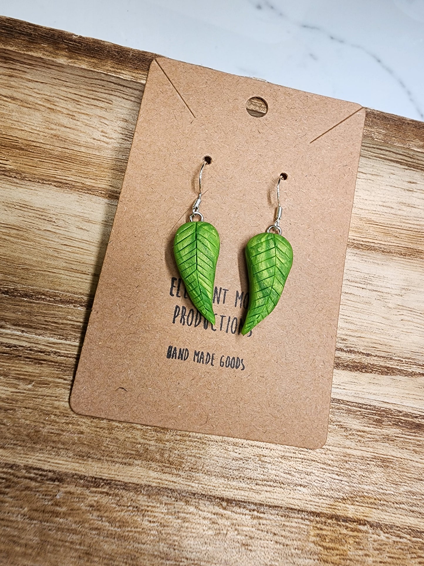 Green Leaves Earrings 🍃