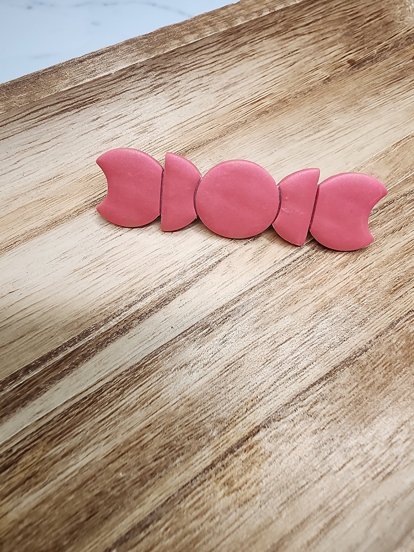 Pink Moon Phase Hair Clip