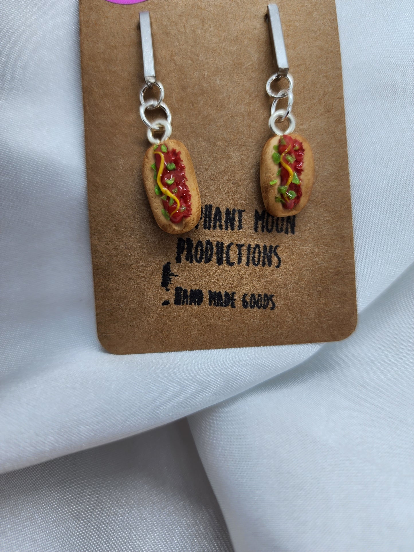 Hot Dog Clay Earrings