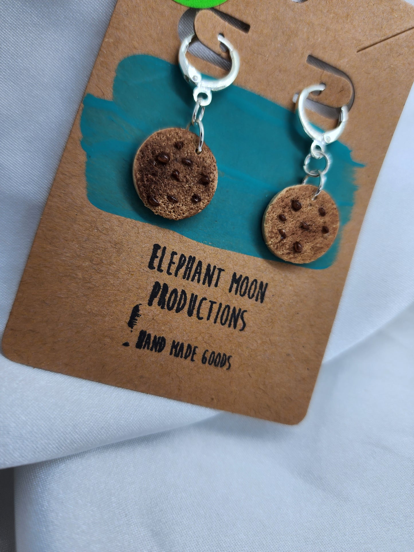 Chocolate Chip Cookie Leverback Earrings