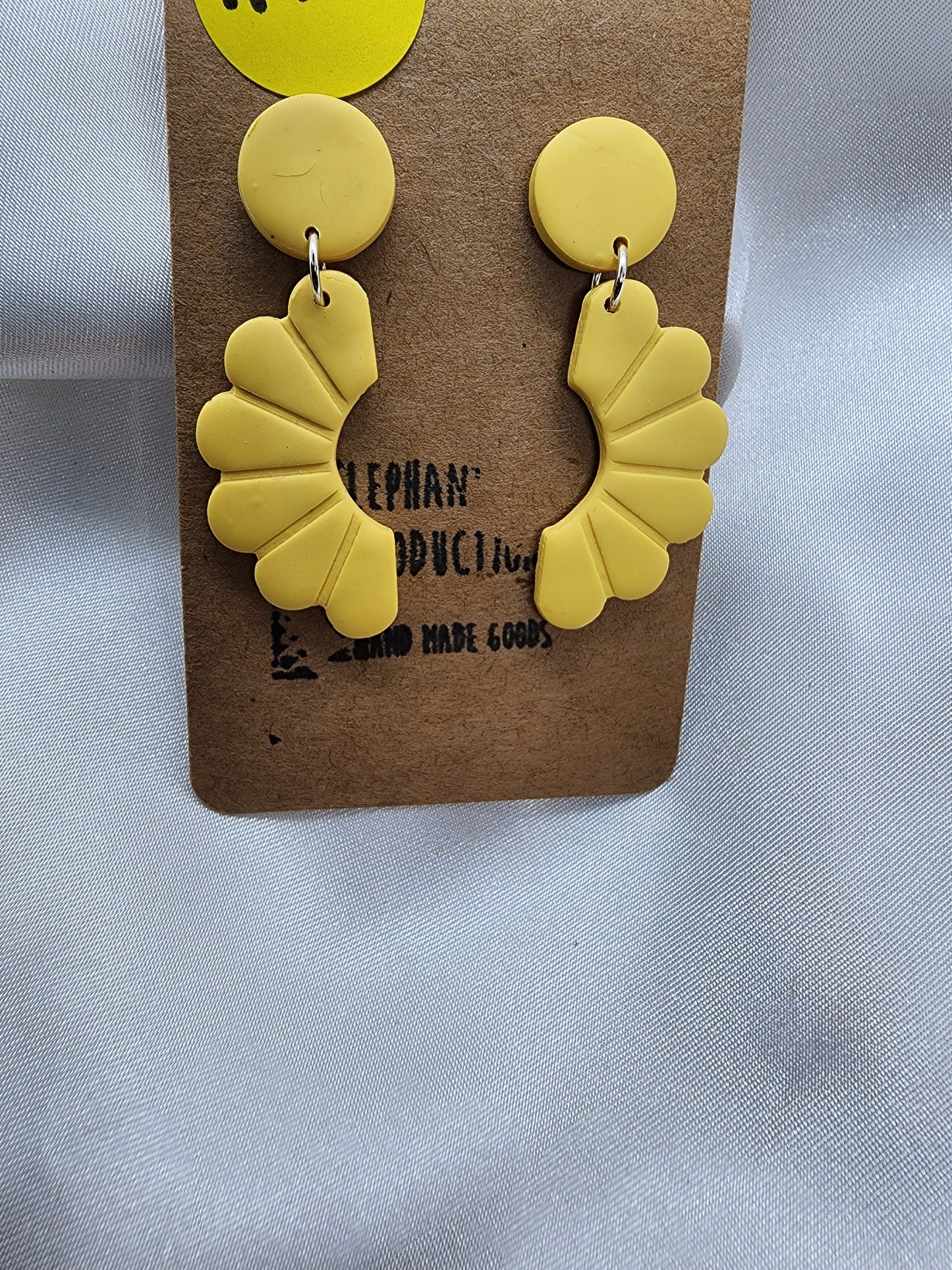 Yellow Flower Power Stud dangle earrings