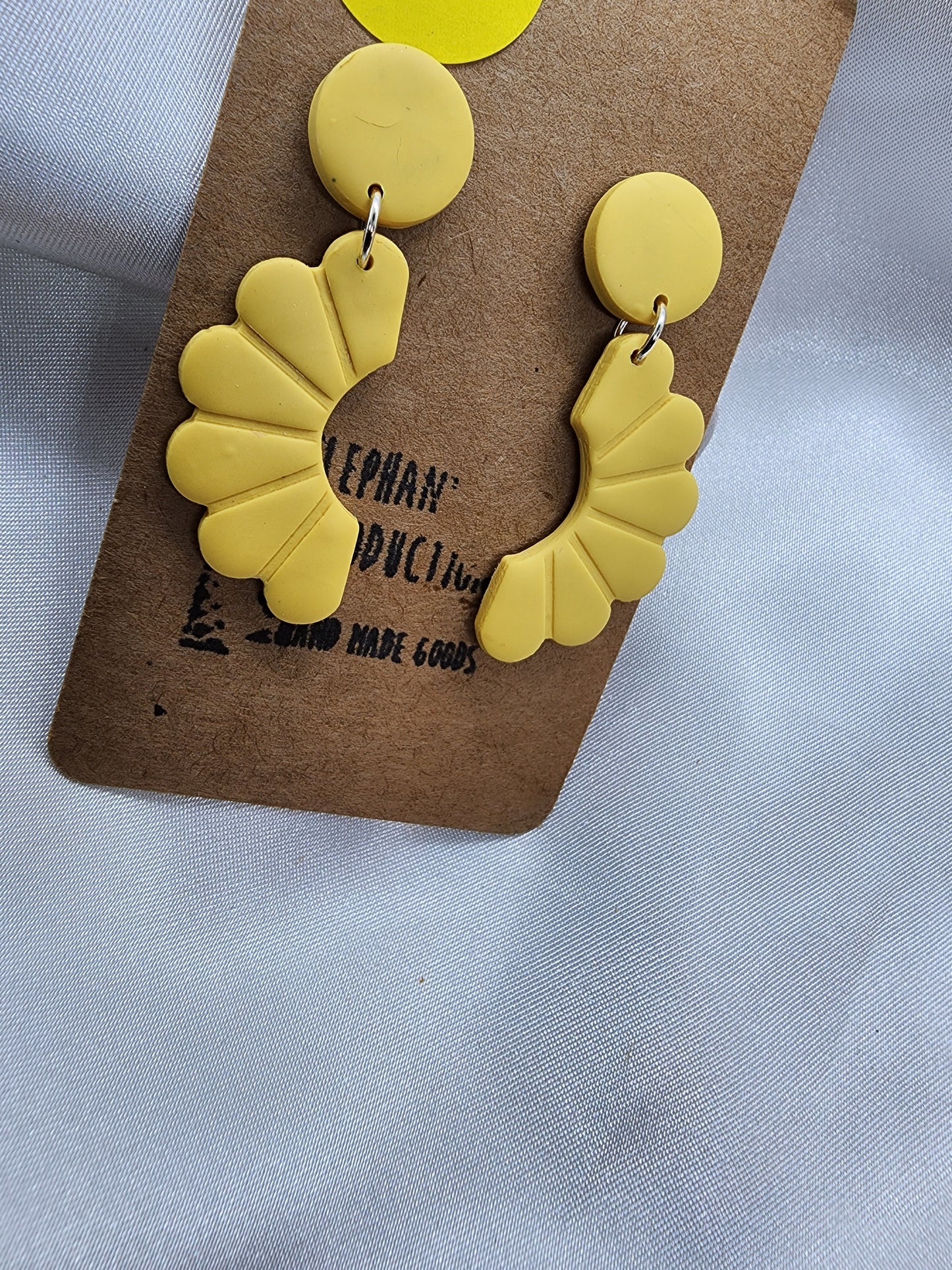 Yellow Flower Power Stud dangle earrings