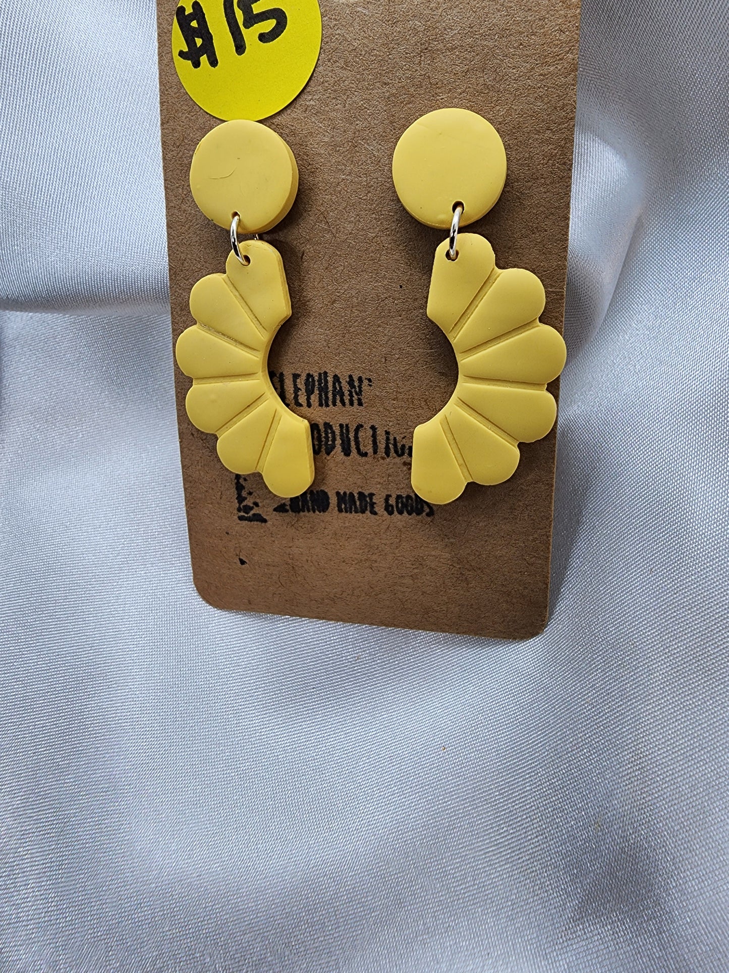 Yellow Flower Power Stud dangle earrings