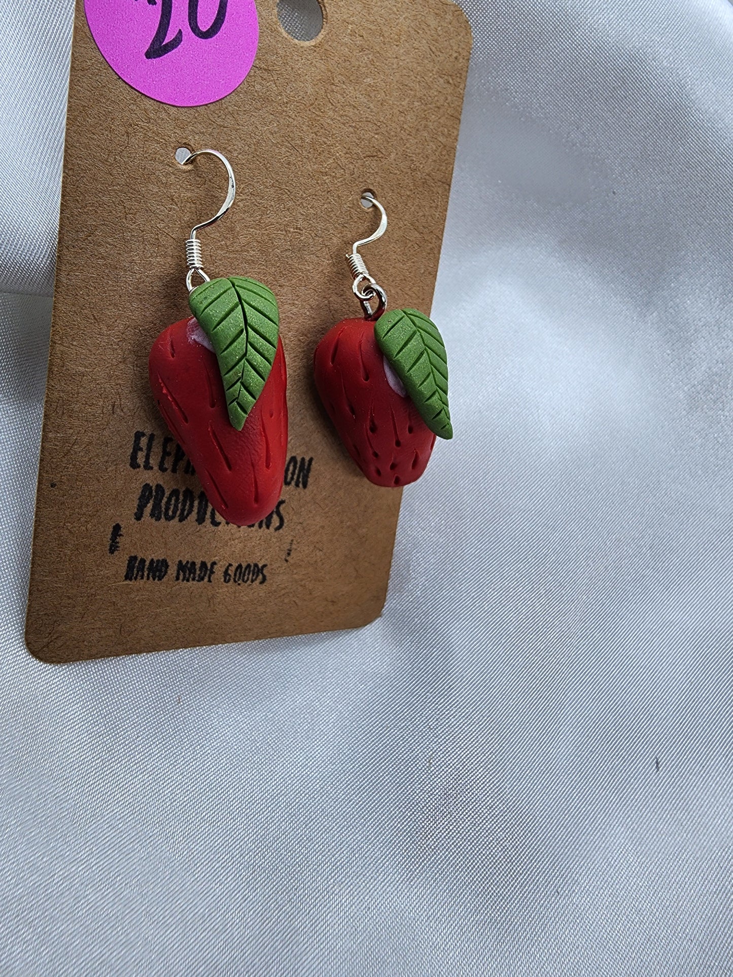 Strawberry Clay Earrings