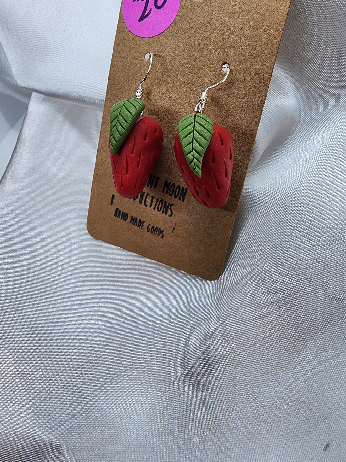 Strawberry Clay Earrings
