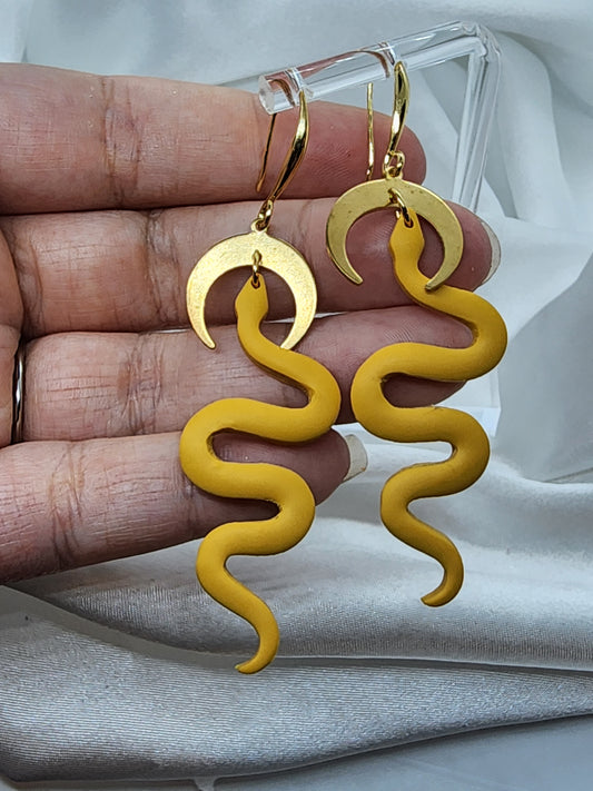 Moon Snake Earrings