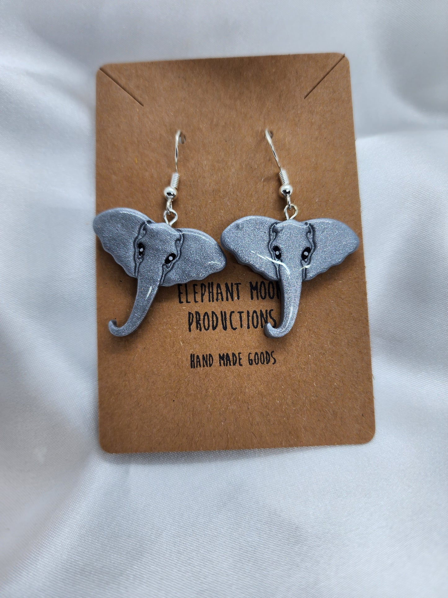 Elephant Clay Earrings Handmade