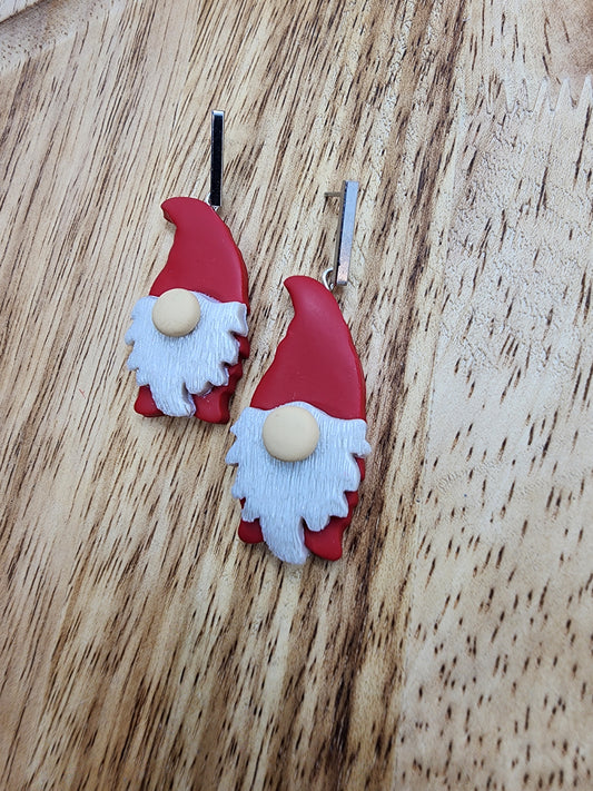 Red Gnome Dangle Stud Earrings