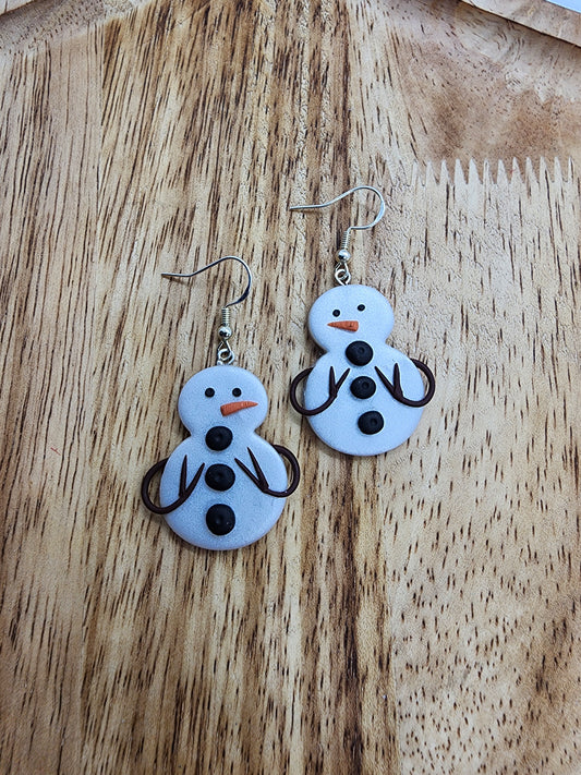 Peace Up Snowman Earrings