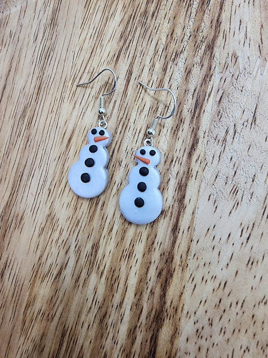 Small Snowman Dangle Earrings