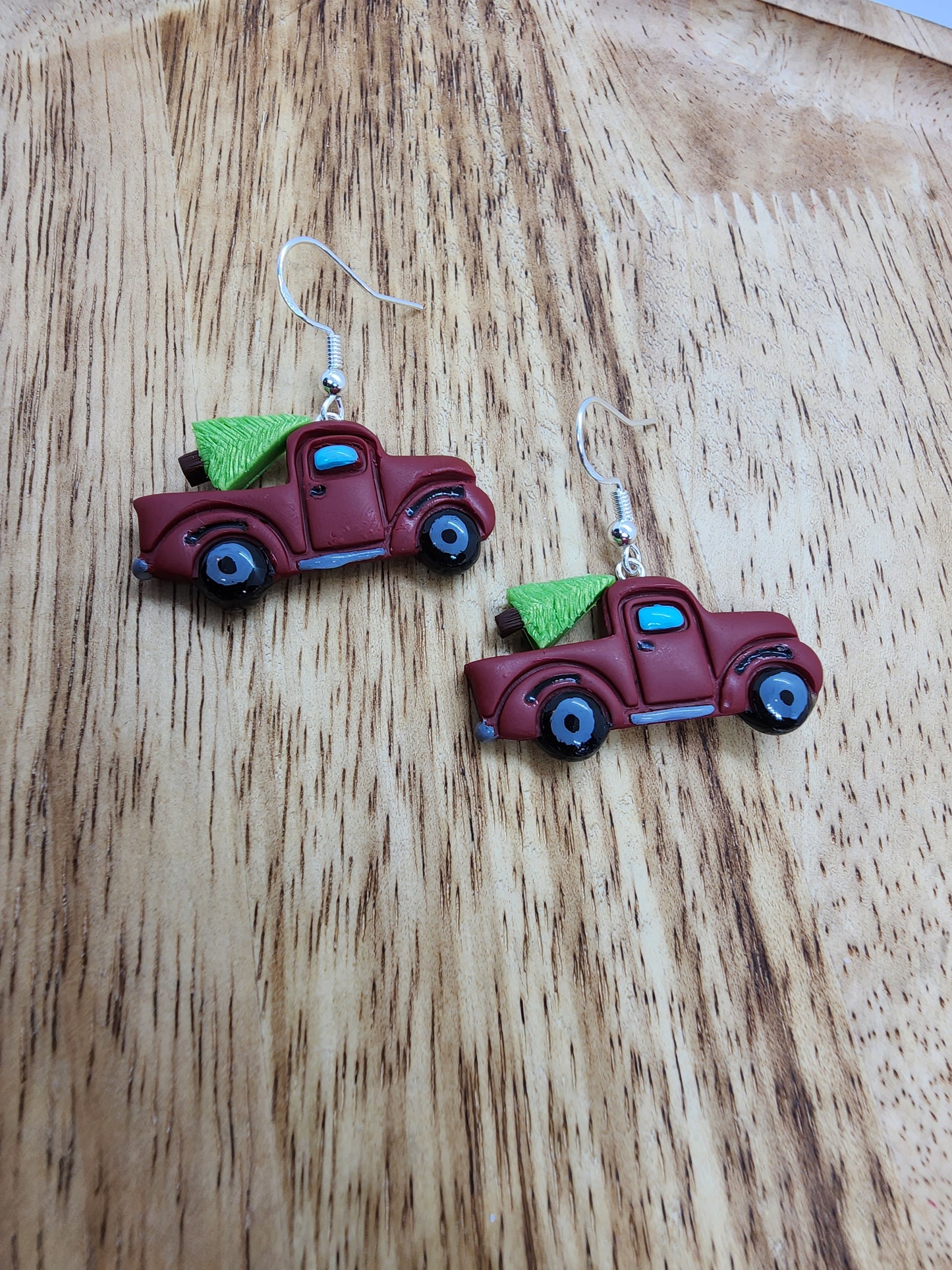 Christmas Tree Red Truck Earrings