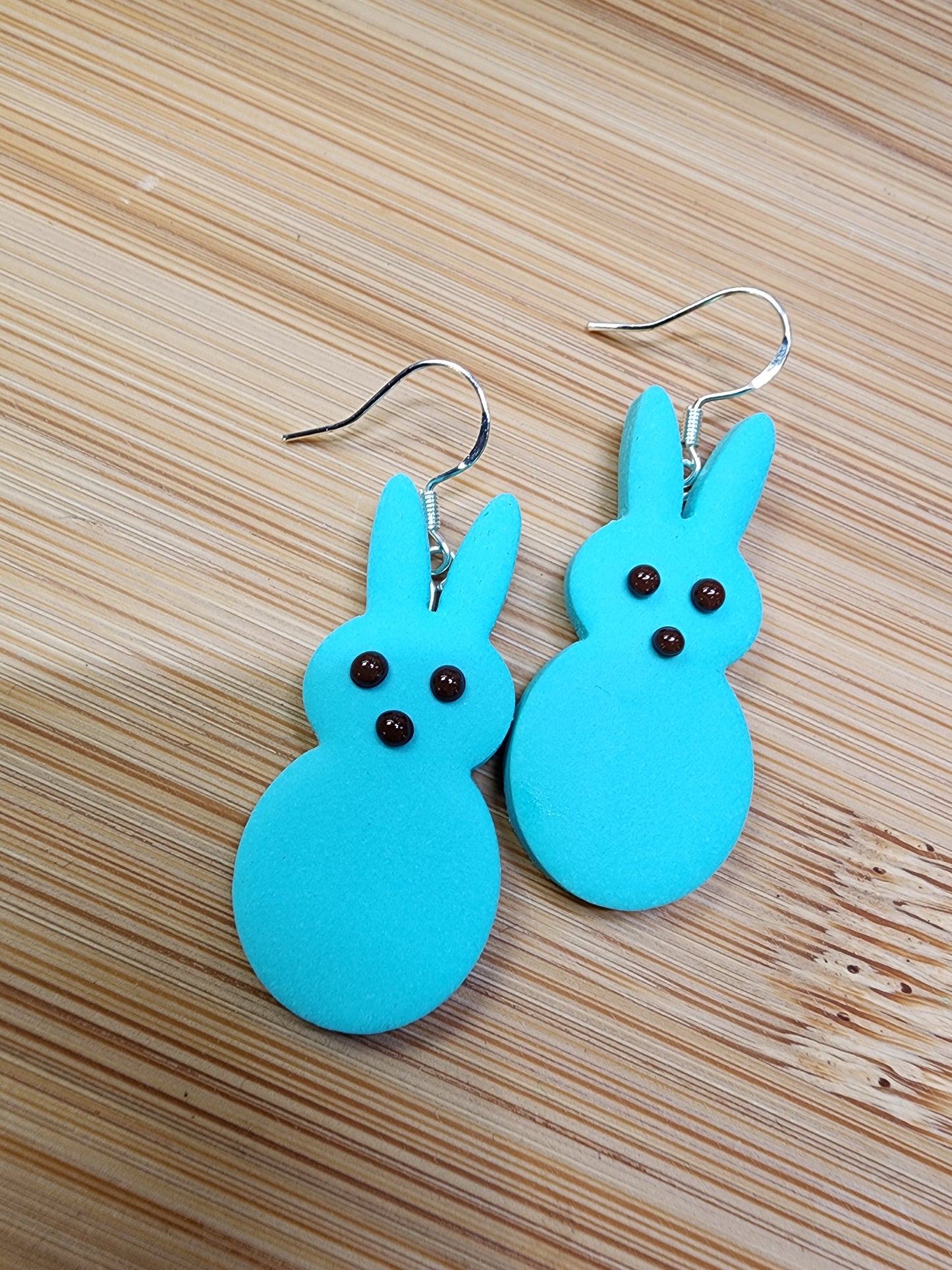 Blue Bunny Easter Earrings