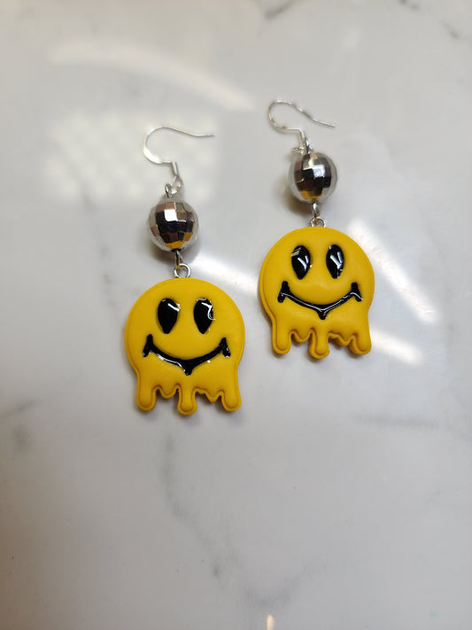 Smiley Disco Ball Earrings 🕺