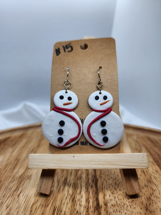 Snowman Earrings Handmade