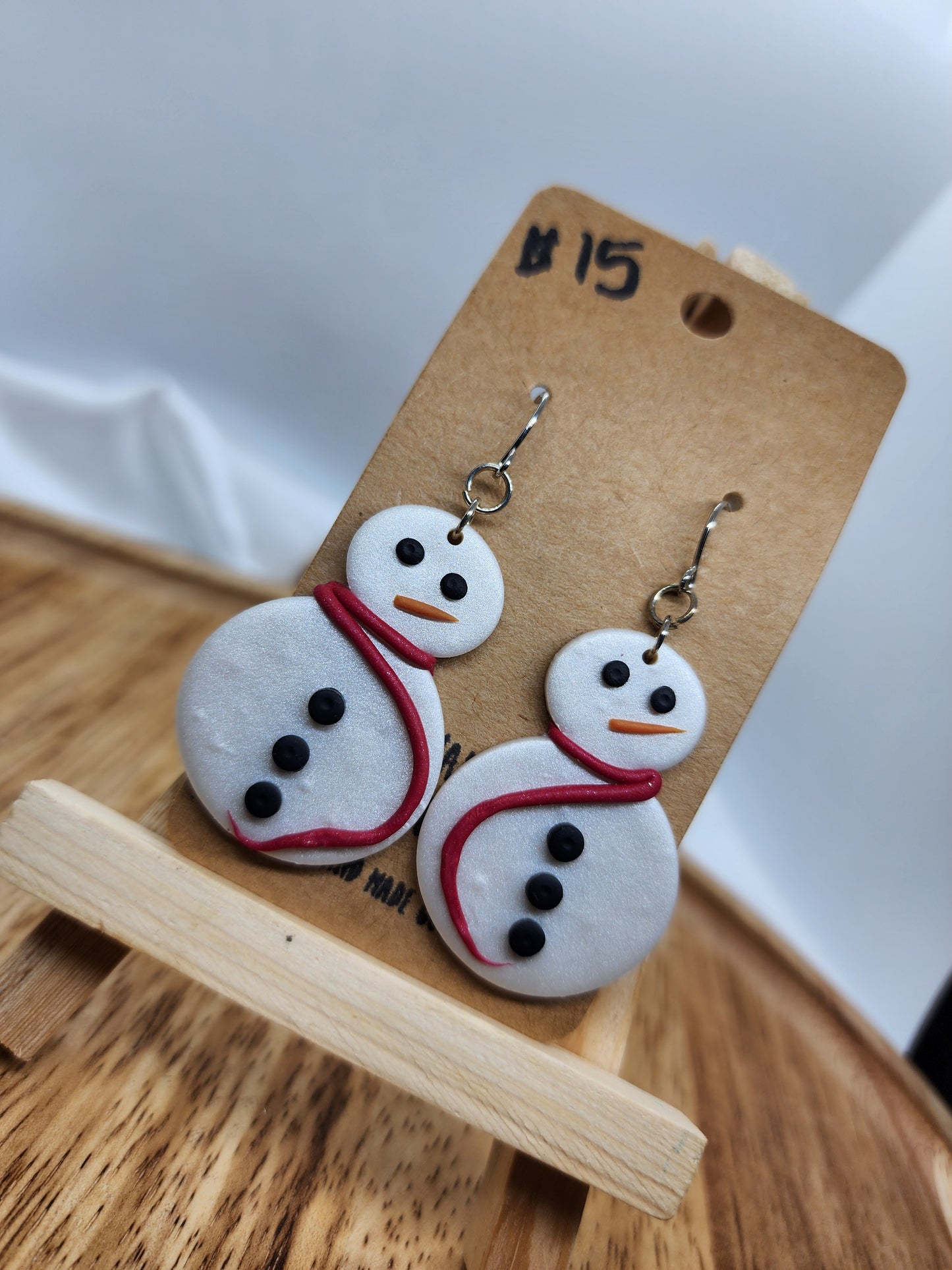 Snowman Earrings Handmade