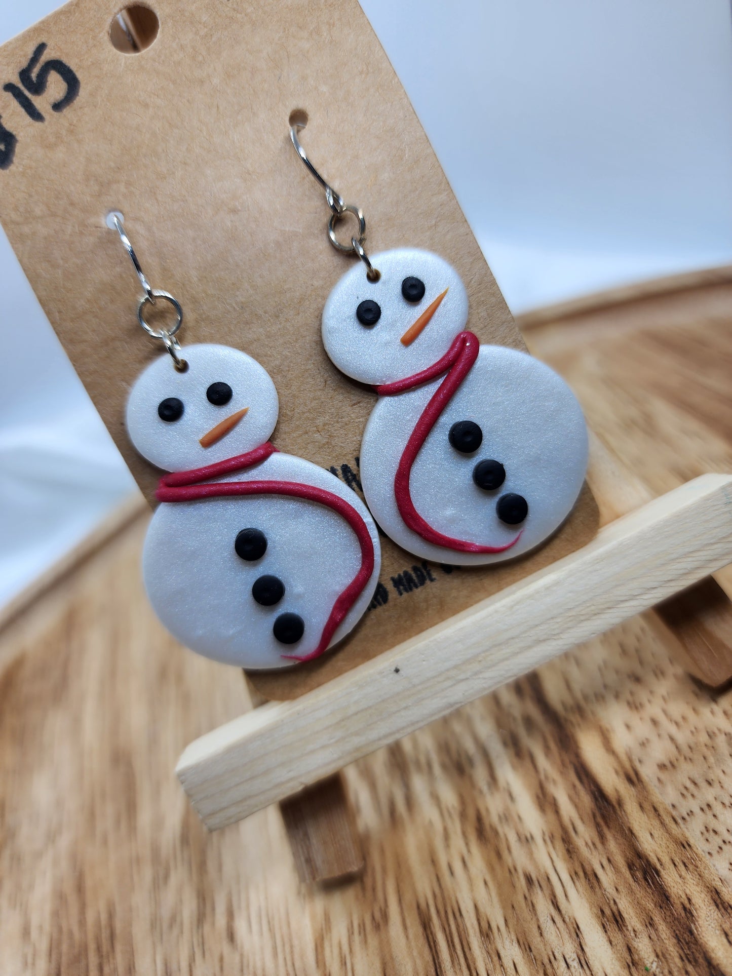 Snowman Earrings Handmade