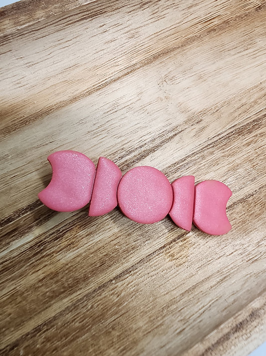 Pink Moon Phase Hair Clip