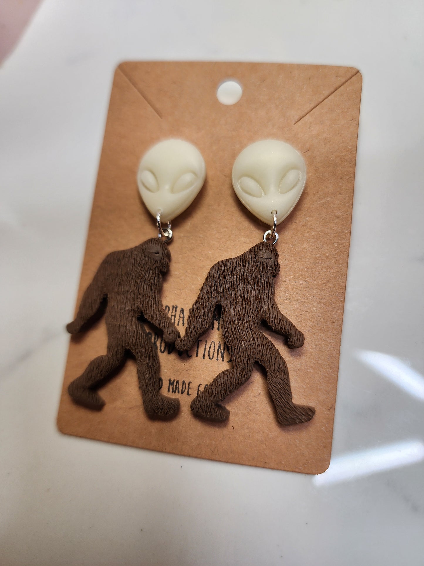 Alien Bigfoot Earrings