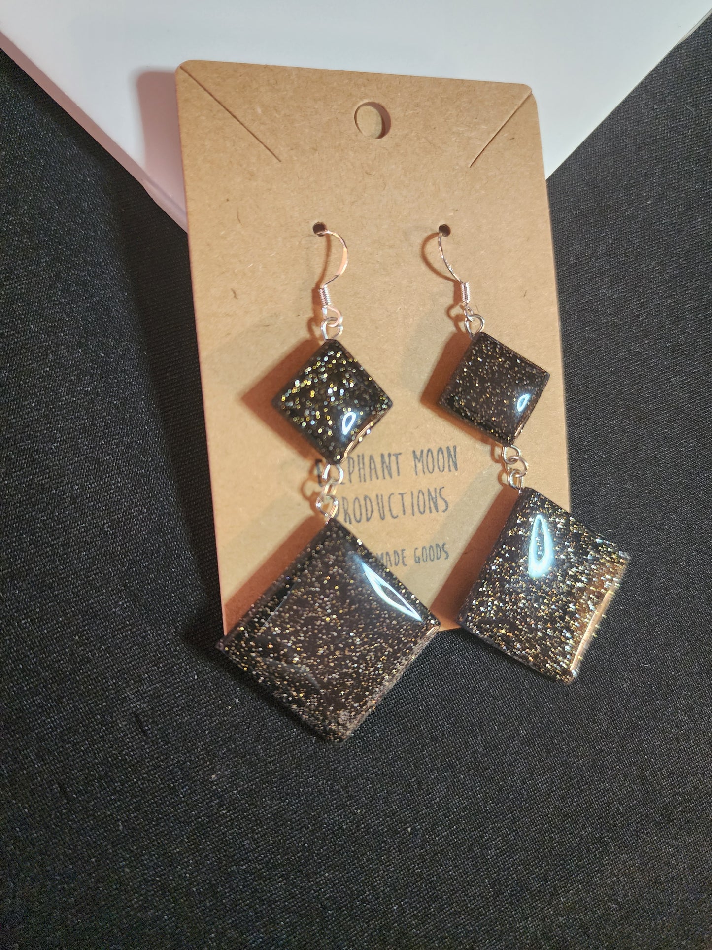 Shimmery Black Earrings