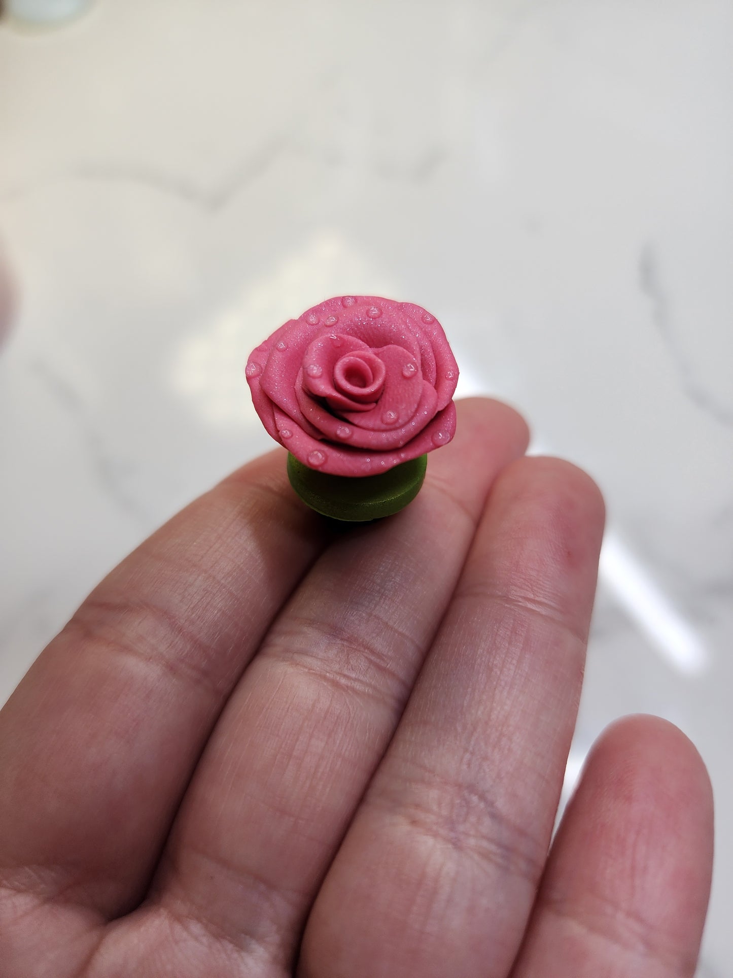 Pink Rose Brooch/ Pin