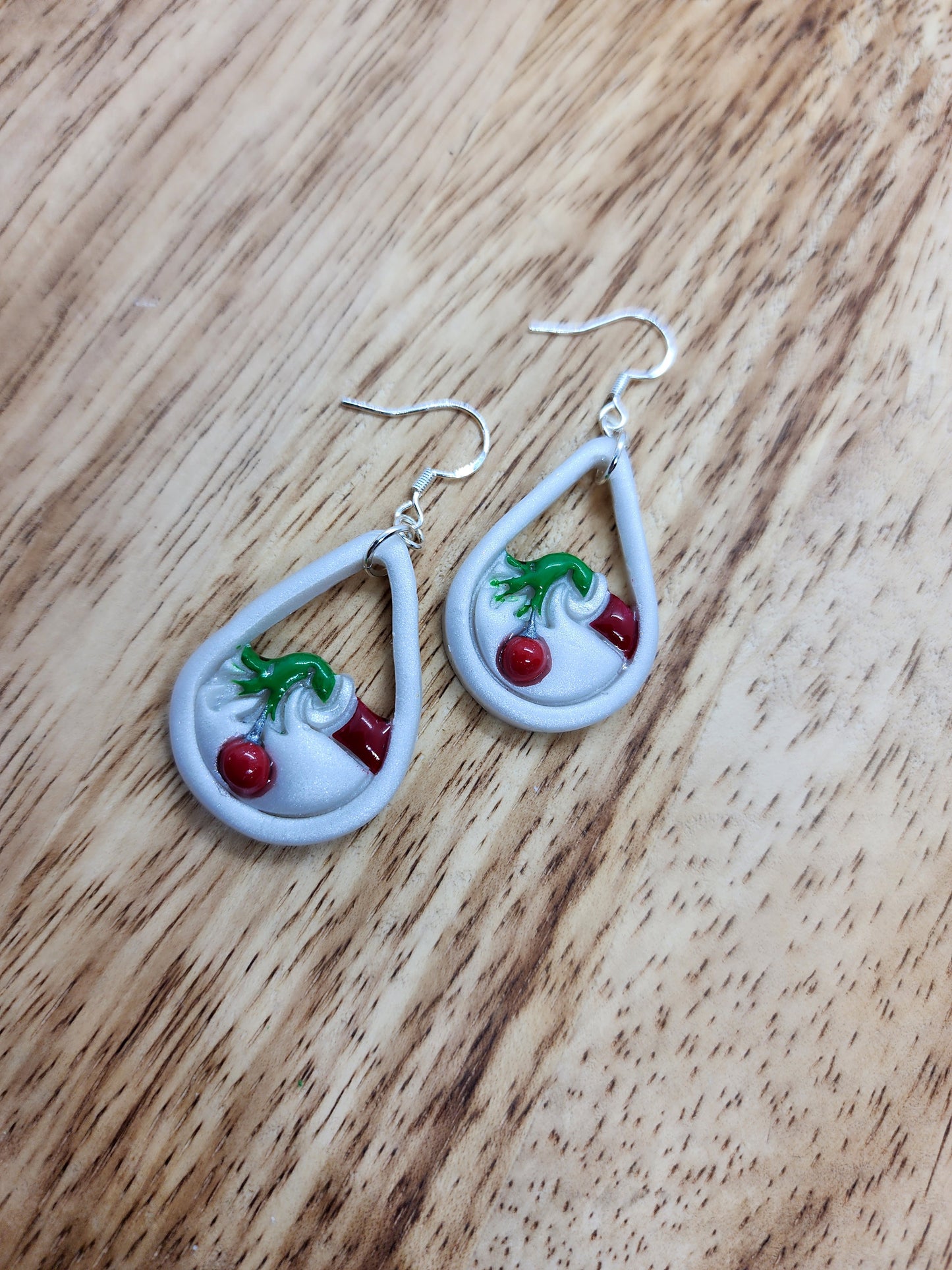 Grinch Hand & Ornament Earrings