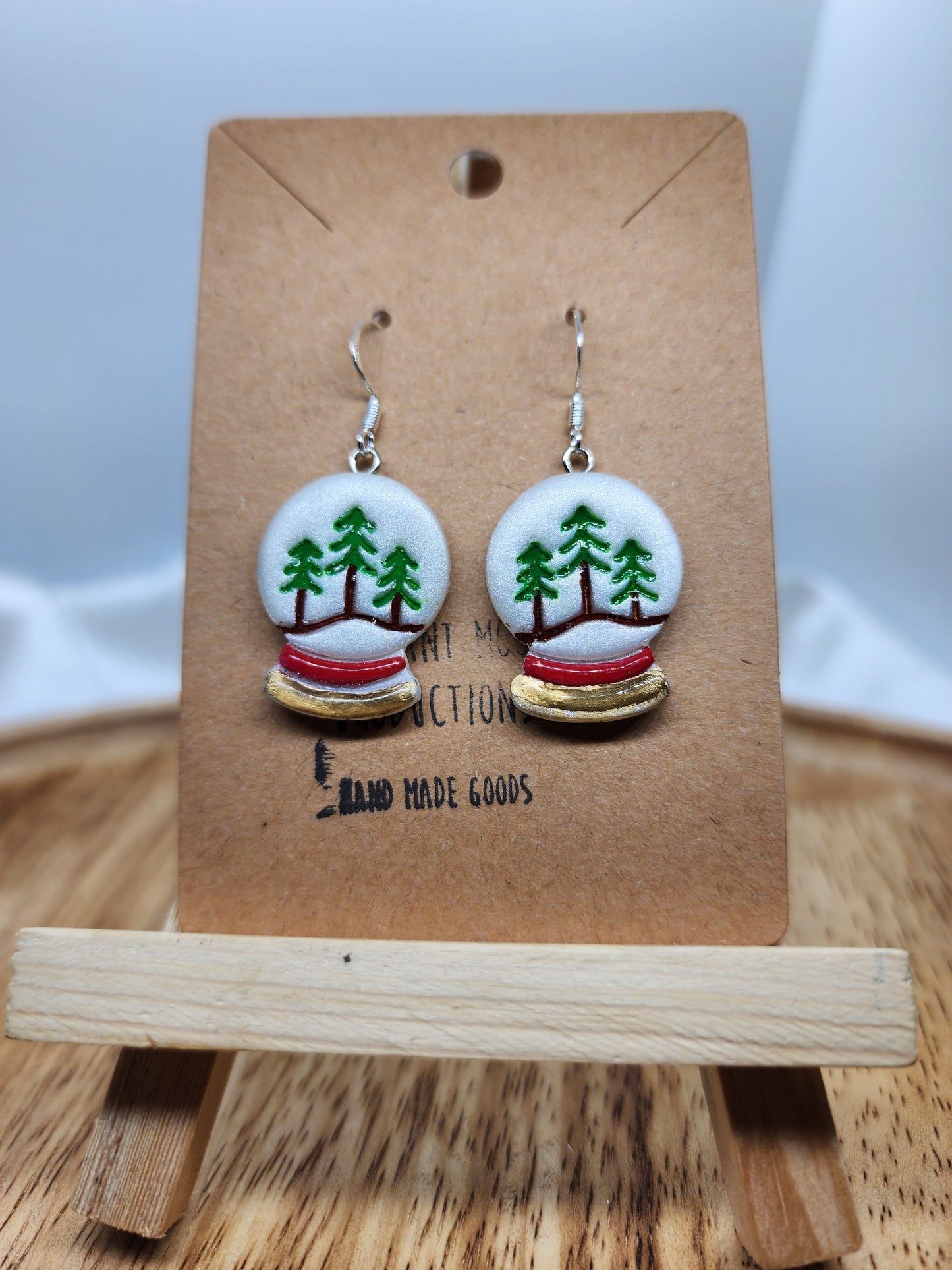 Tree Snow Globe Earrings