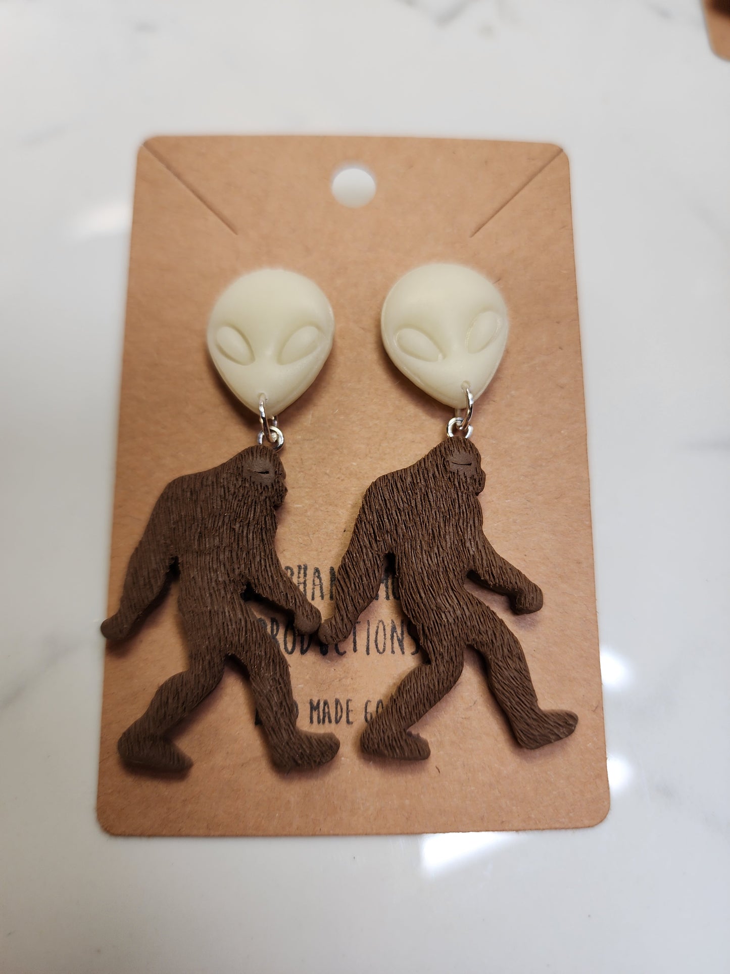 Alien Bigfoot Earrings