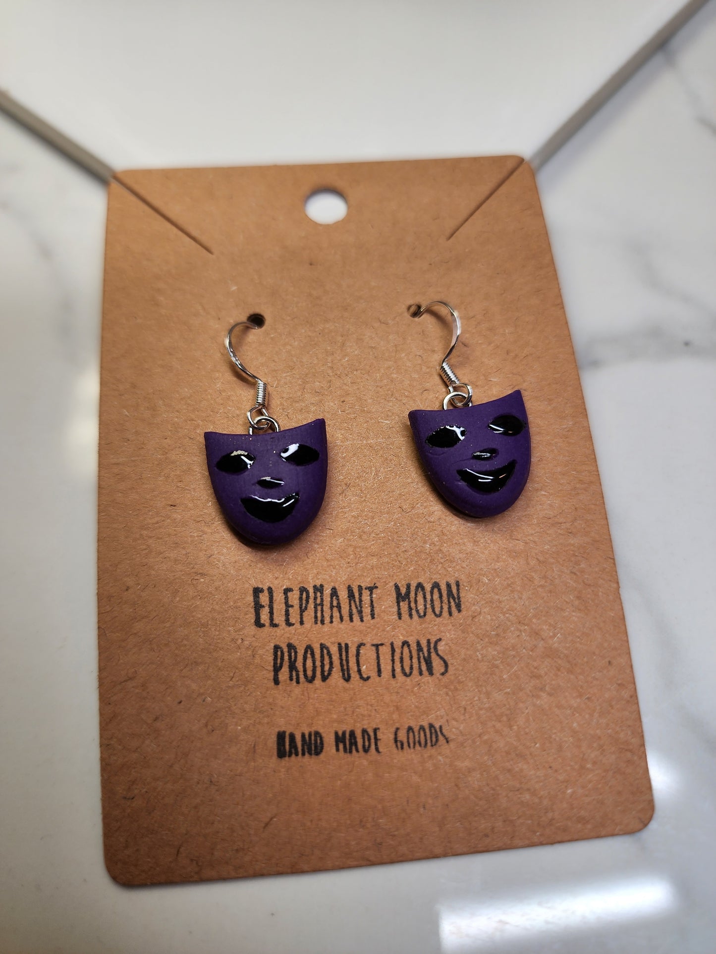 Purple Mask Earrings