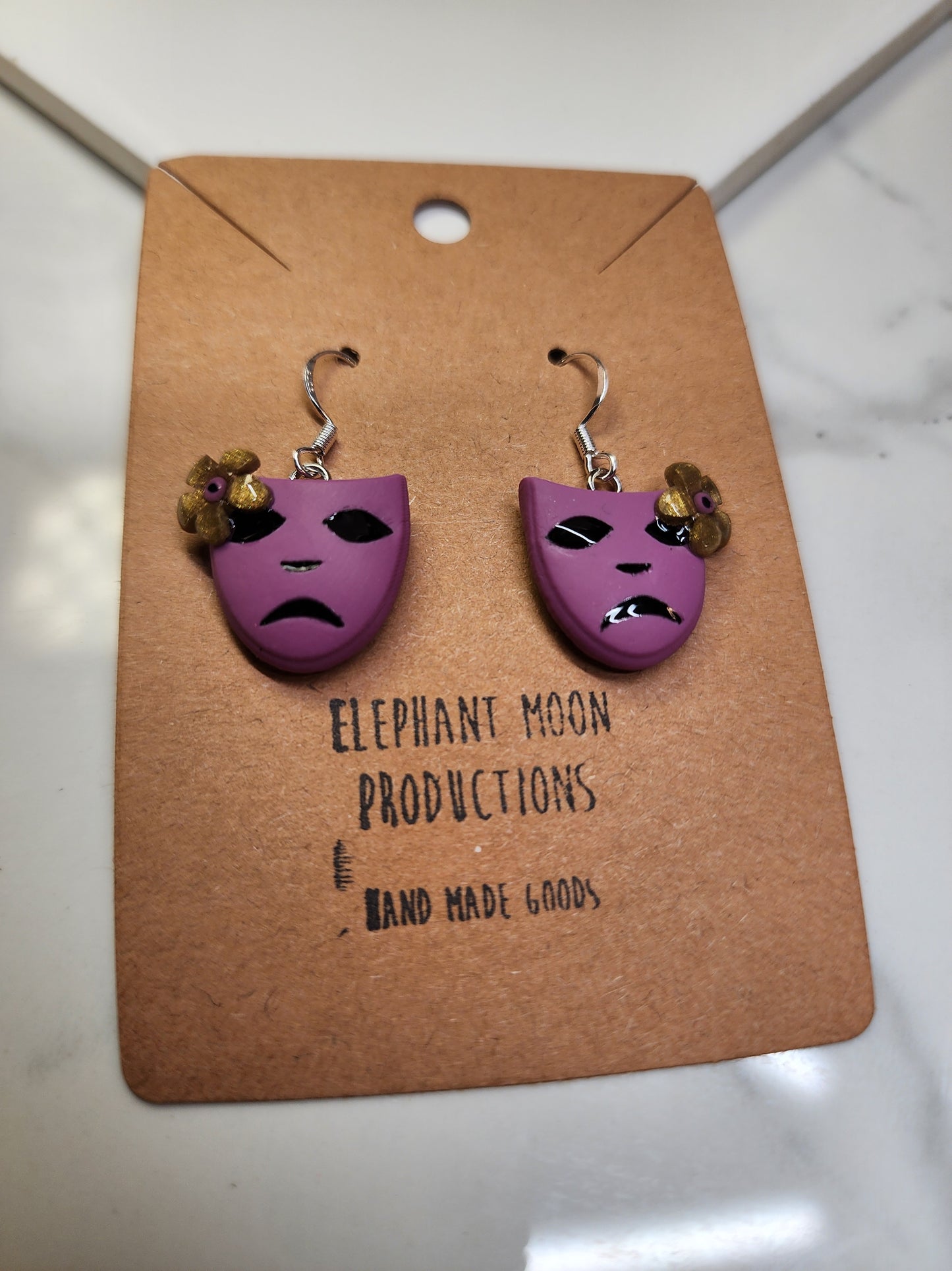 Mardi Gras Mask Handmade Earrings