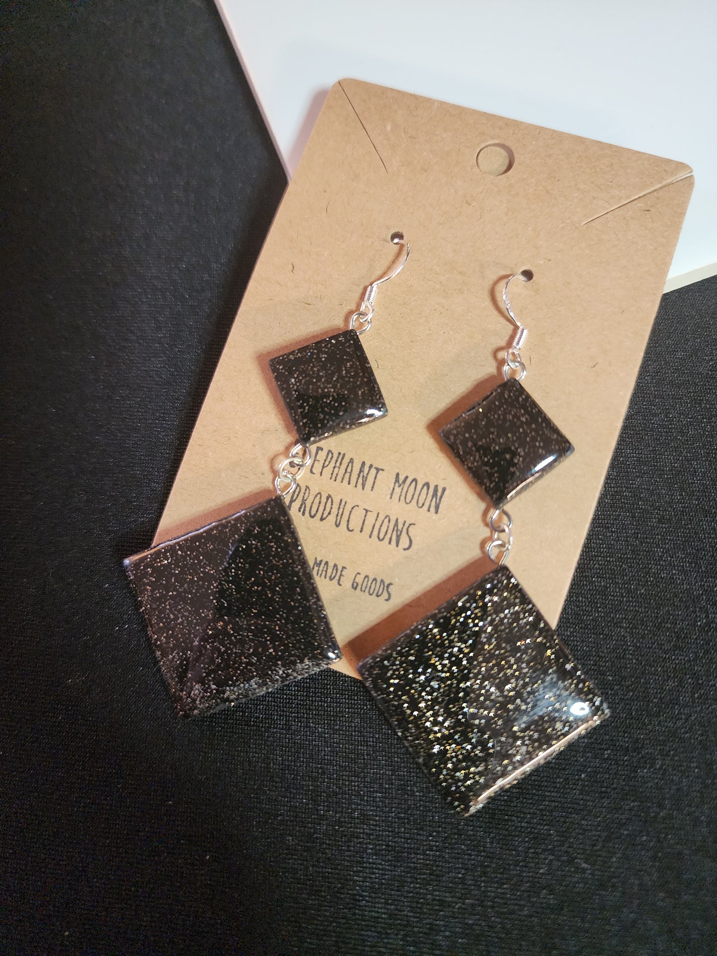 Shimmery Black Earrings