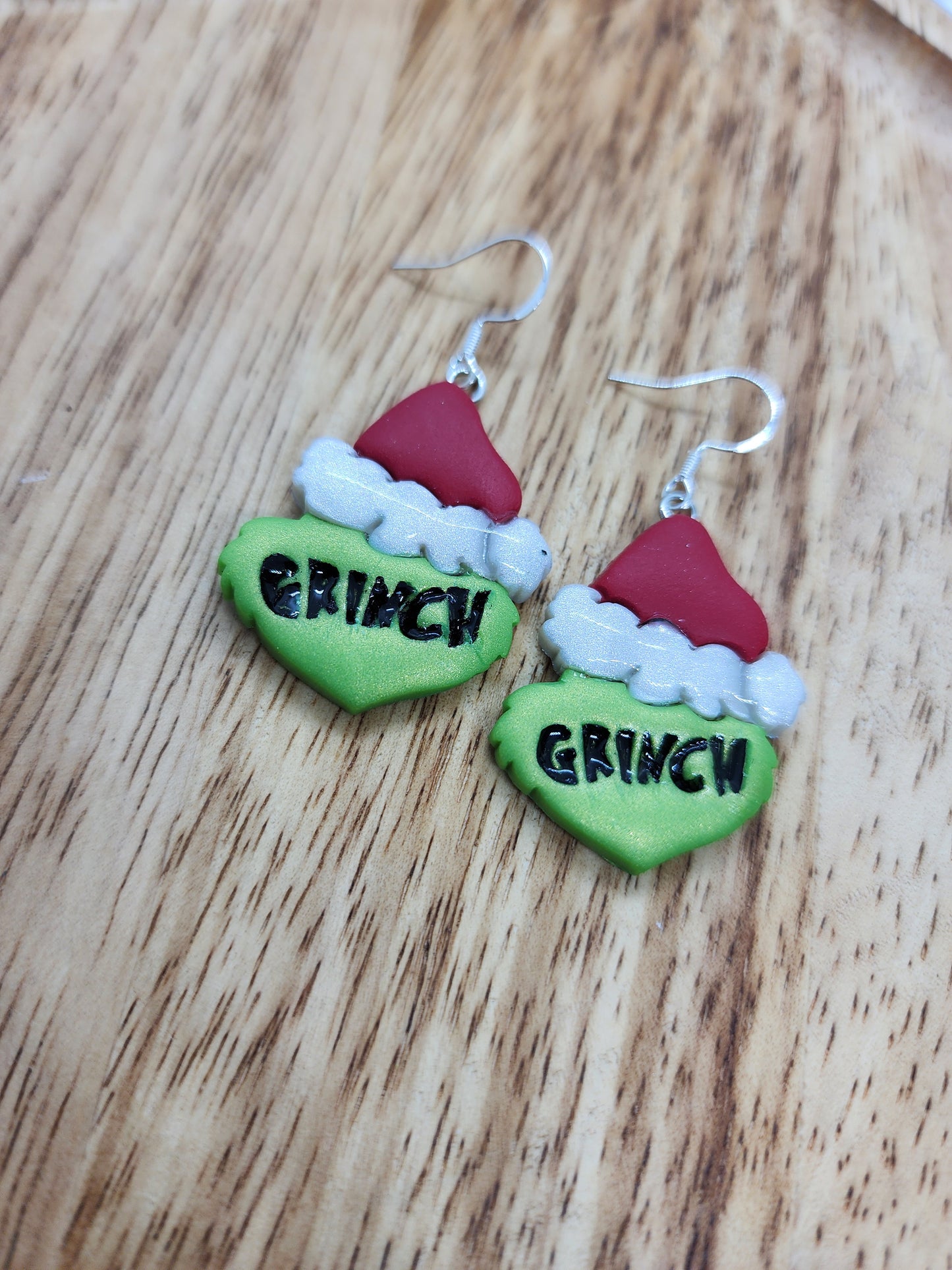 Grinch Earrings Handmade