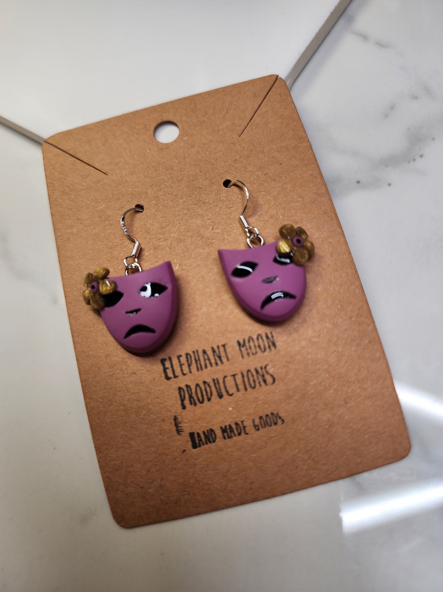 Mardi Gras Mask Handmade Earrings