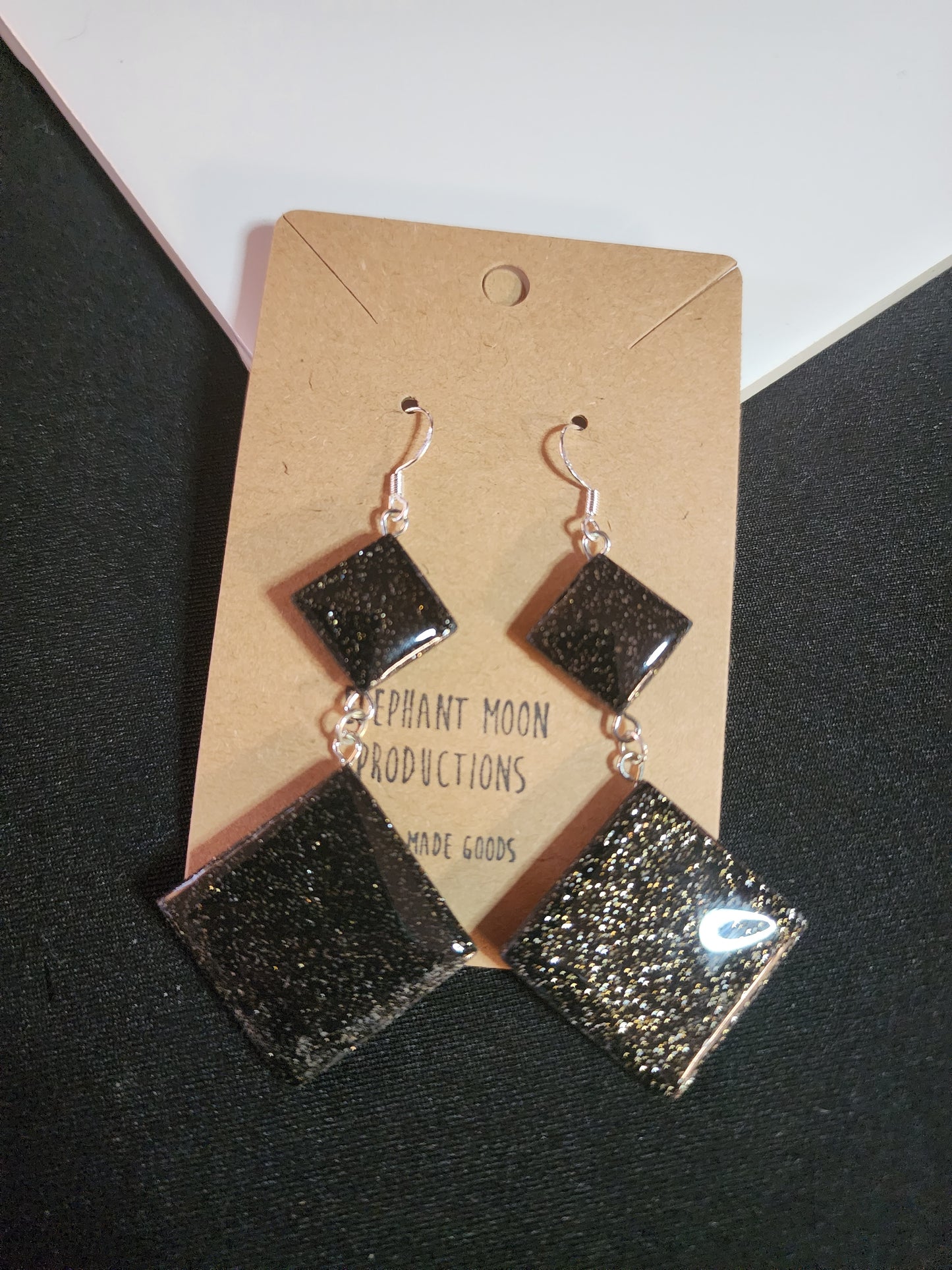 Shimmery Black Earrings