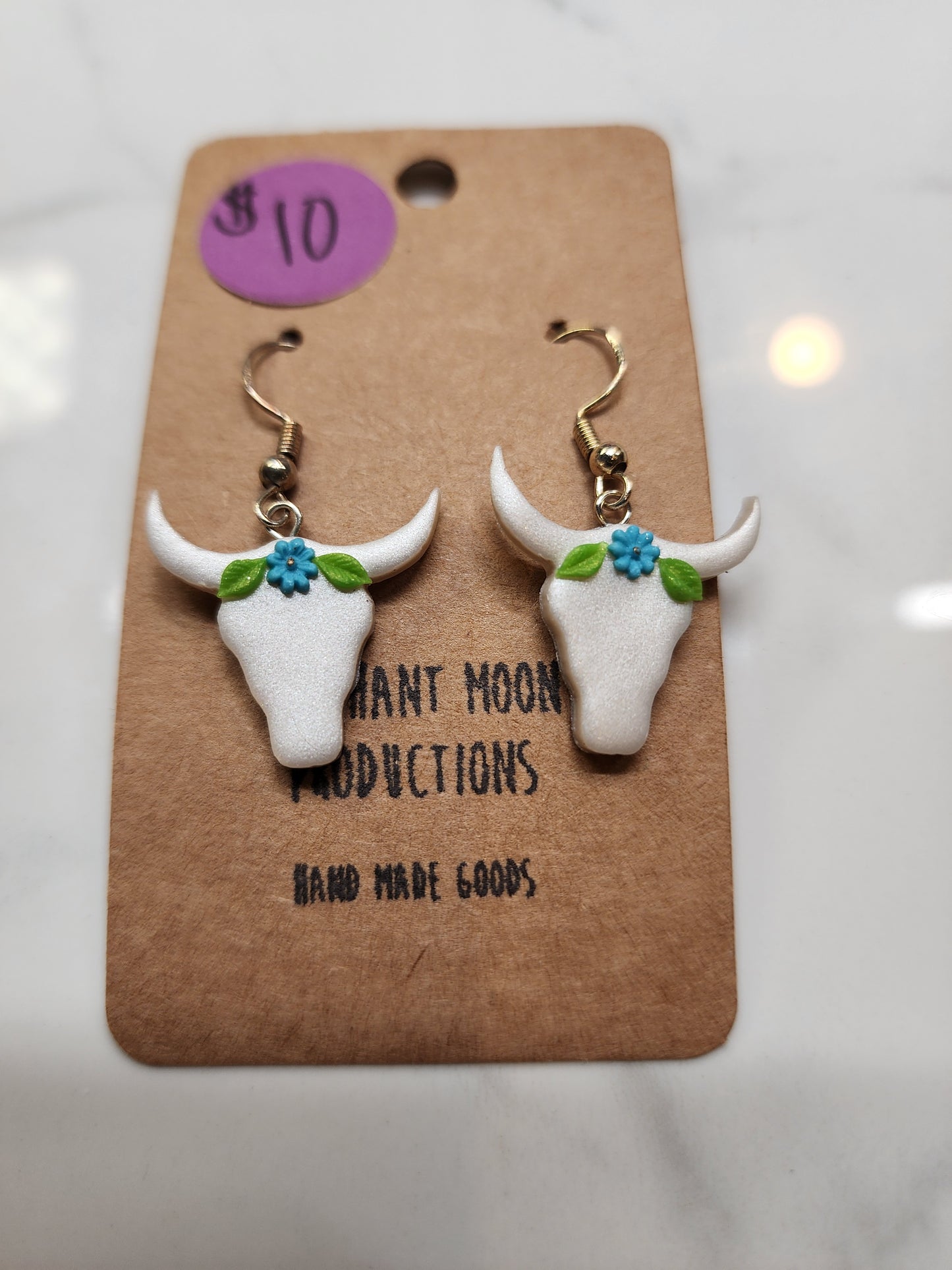 Bull Floral Earrings