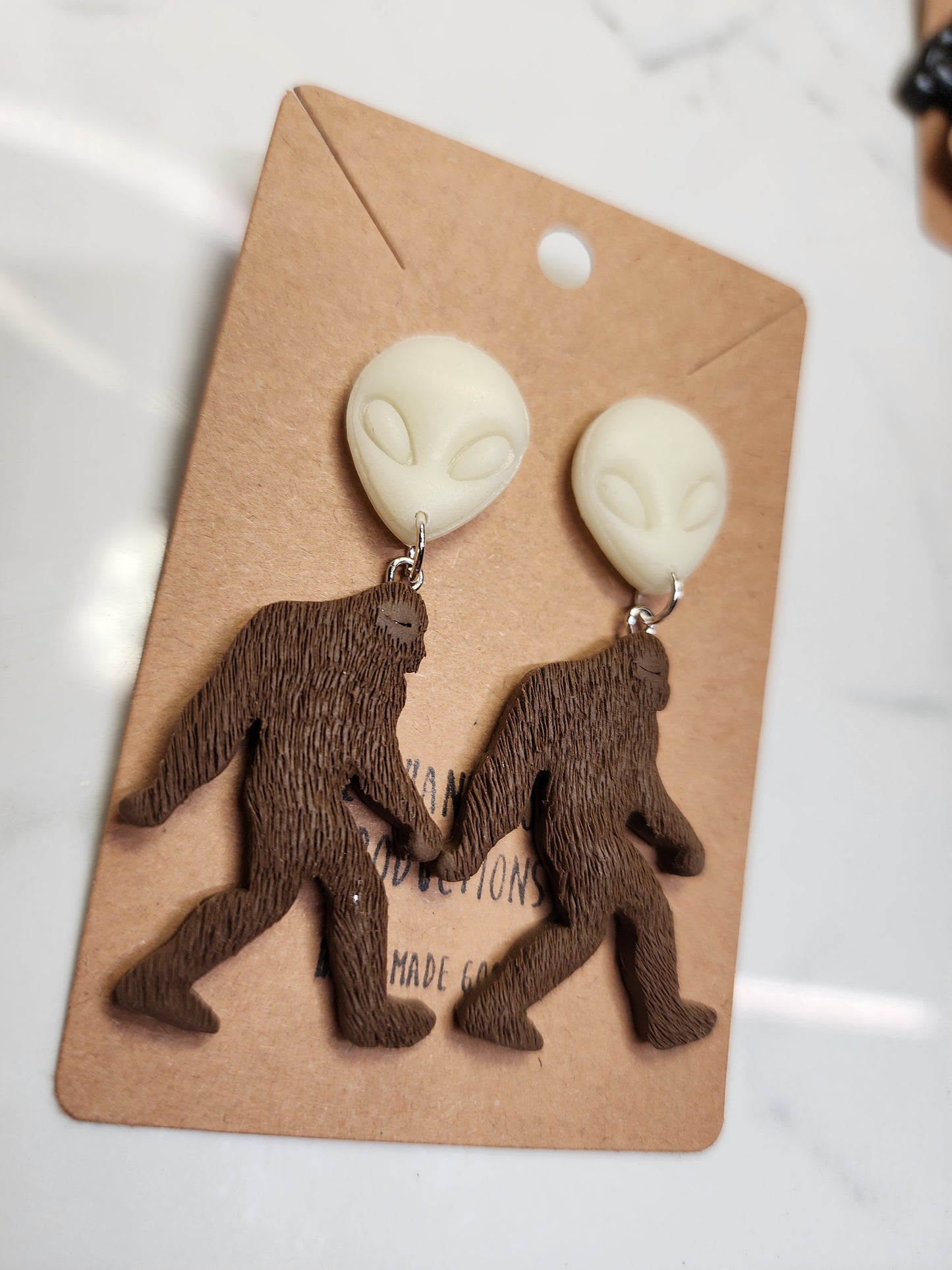 Alien Bigfoot Earrings