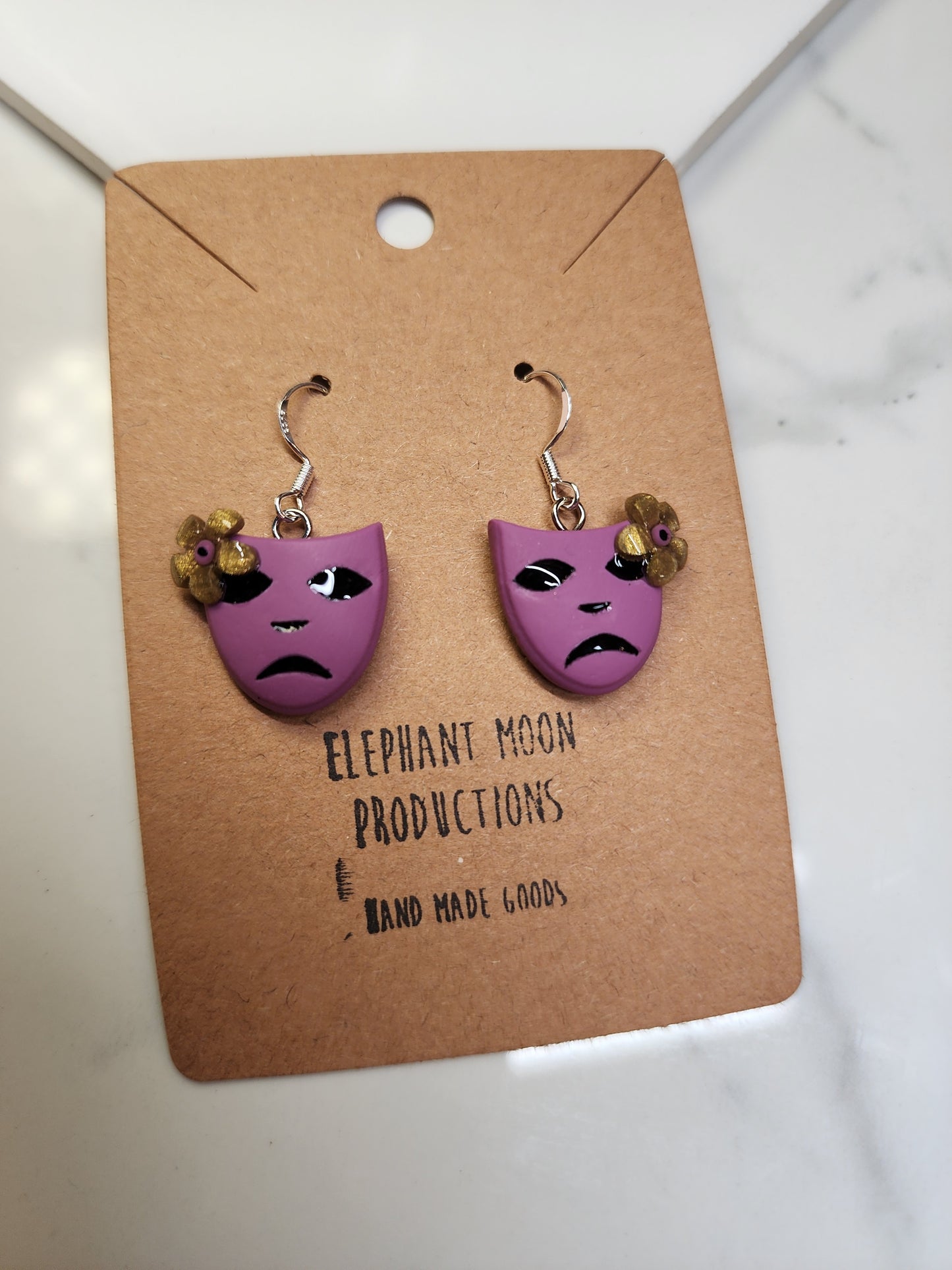 Mardi Gras Mask Handmade Earrings