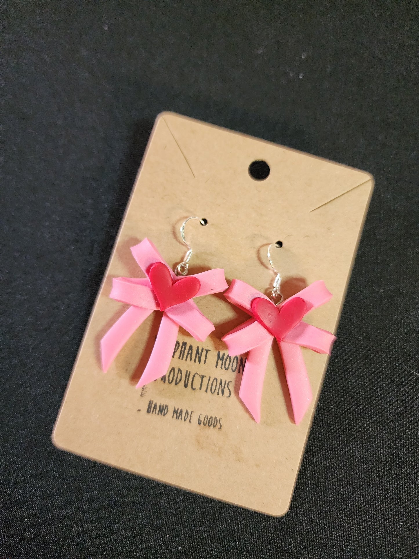 Pink Bow ❤️ Earrings Handmade